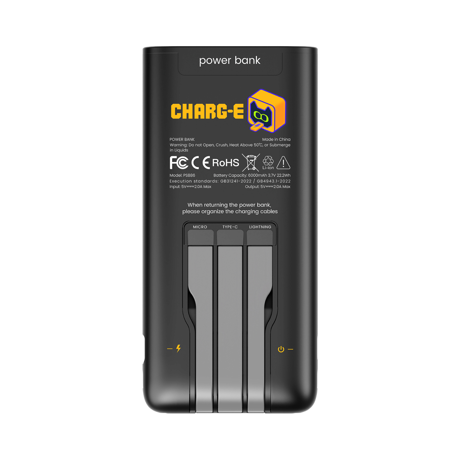 Charg-E Power Bank Back